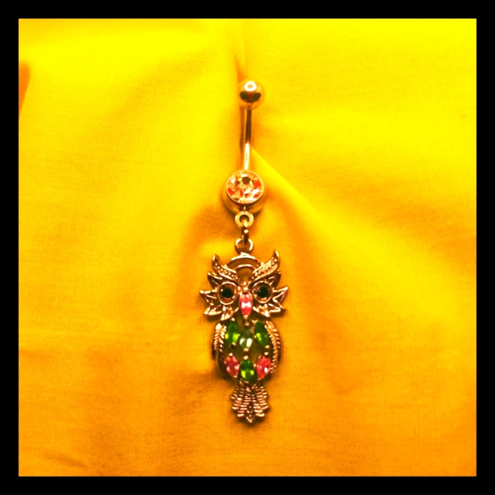 Owl Dangle Belly Ring